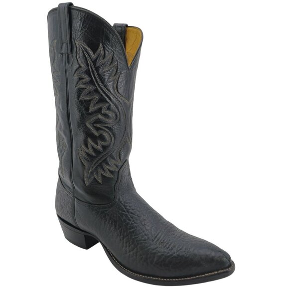 Nocona Boots Men's 14AAA Narrow Bullhide Black Leather Cowboy Western Boots - Picture 1 of 14